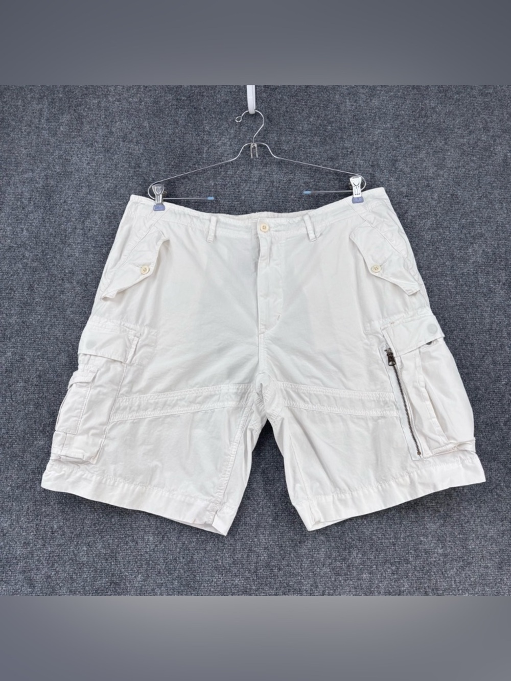Polo Ralph Lauren Y2K White Cargo Shorts Surplus Fit Men’s 38 Utility 10” Inseam